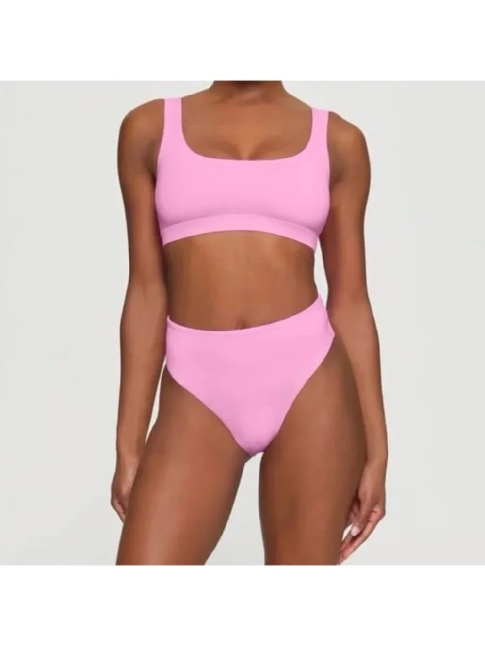 SKIMS Bubble Gum Bikini Set High Waist Bikini Size S